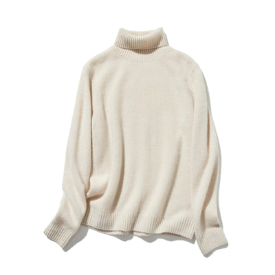 "Simple but stylish on its own" 100% Cashmere Turtleneck Sweater, Thick, 241016-6