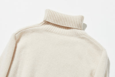 "Simple but stylish on its own" 100% Cashmere Turtleneck Sweater, Thick, 241016-6
