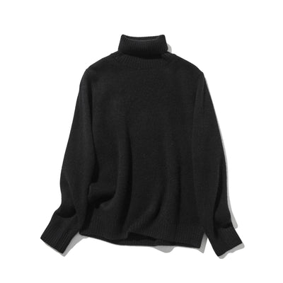 "Simple but stylish on its own" 100% Cashmere Turtleneck Sweater, Thick, 241016-6