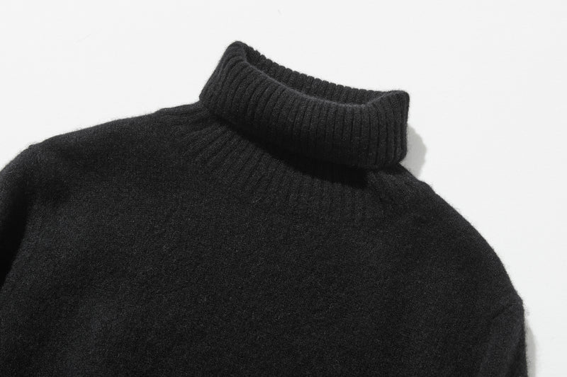 "Simple but stylish on its own" 100% Cashmere Turtleneck Sweater, Thick, 241016-6