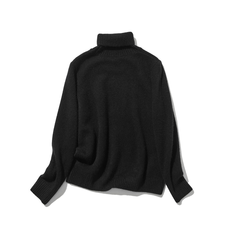 "Simple but stylish on its own" 100% Cashmere Turtleneck Sweater, Thick, 241016-6