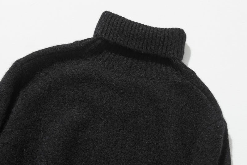 "Simple but stylish on its own" 100% Cashmere Turtleneck Sweater, Thick, 241016-6