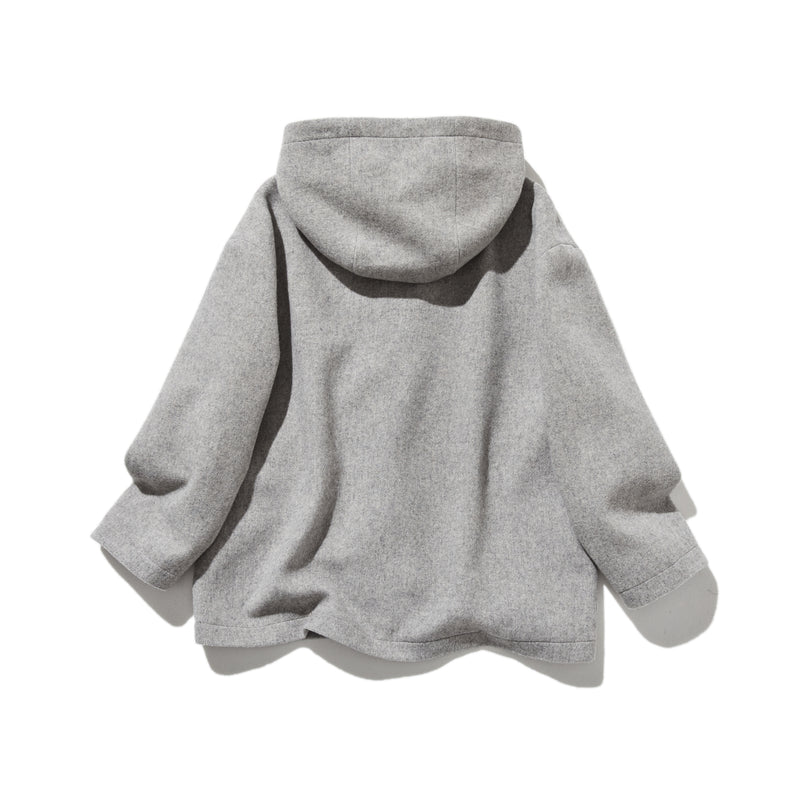 軽くて暖かいフード付きアウター　ウールアウター　241206