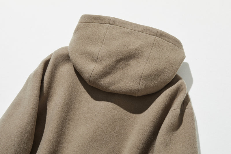 軽くて暖かいフード付きアウター　ウールアウター　241206