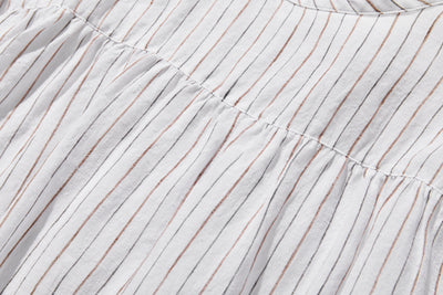 ゆったりとした着心地と上品なデザインが魅力の、リネン100%長袖ブラウス　　250414