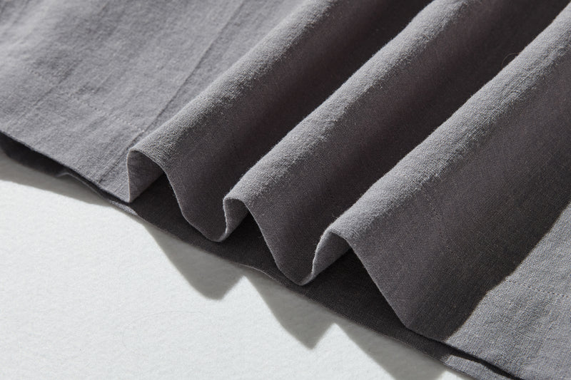 Elegant ruffled long-sleeved blouse, cotton linen, 250418 