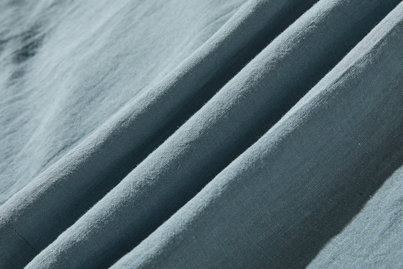 Elegant ruffled long-sleeved blouse, cotton linen, 250418 