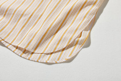 きれいめな雰囲気が魅力のストライプチュニック　長袖ブラウス　　250413