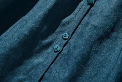 シンプルコーデに立体感と華やぎを添える一枚 フランチリネン 100％　長袖ブラウス　　250815