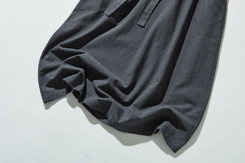 快適でお洒落！コットンリネンワンピース　5分袖　ベルト付き　　240518