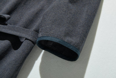 快適でお洒落！コットンリネンワンピース　5分袖　ベルト付き　　240518