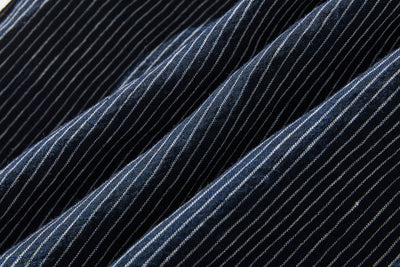 A simple yet striking piece with exquisite details. 100% French linen striped shirt (250410) 