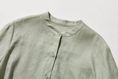 夏に嬉しい通気性◎ 上質リネンの半袖シャツ 羽織りコーデにも　リネン100％　　 250513