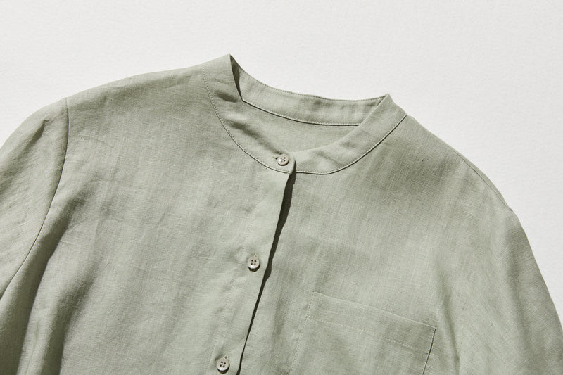 夏に嬉しい通気性◎ 上質リネンの半袖シャツ 羽織りコーデにも　リネン100％　　 250513