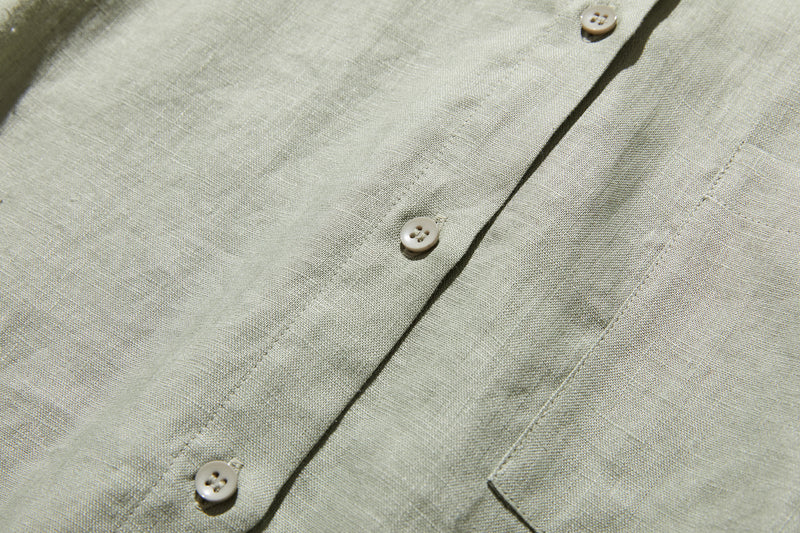 夏に嬉しい通気性◎ 上質リネンの半袖シャツ 羽織りコーデにも　リネン100％　　 250513