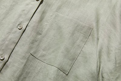 夏に嬉しい通気性◎ 上質リネンの半袖シャツ 羽織りコーデにも　リネン100％　　 250513