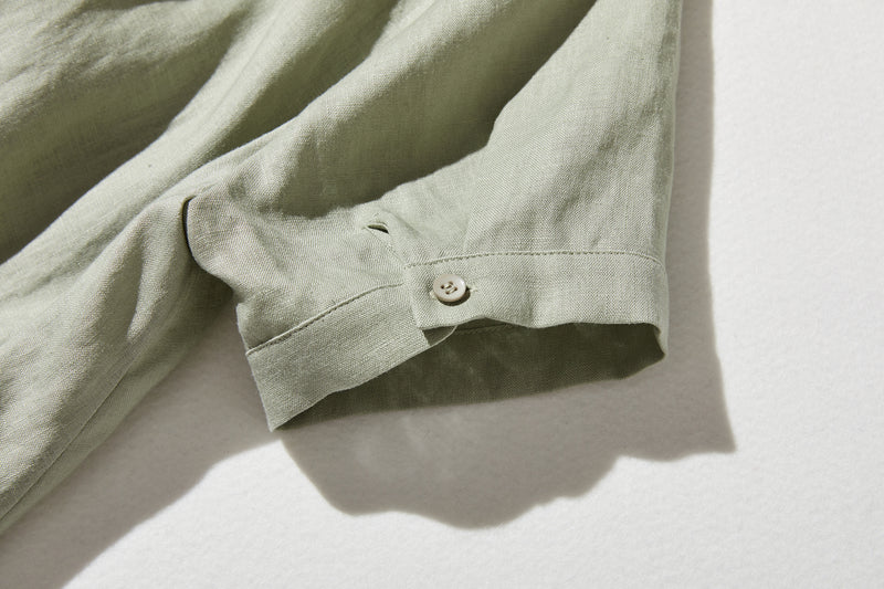 夏に嬉しい通気性◎ 上質リネンの半袖シャツ 羽織りコーデにも　リネン100％　　 250513