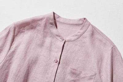 夏に嬉しい通気性◎ 上質リネンの半袖シャツ 羽織りコーデにも　リネン100％　　 250513