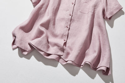 夏に嬉しい通気性◎ 上質リネンの半袖シャツ 羽織りコーデにも　リネン100％　　 250513