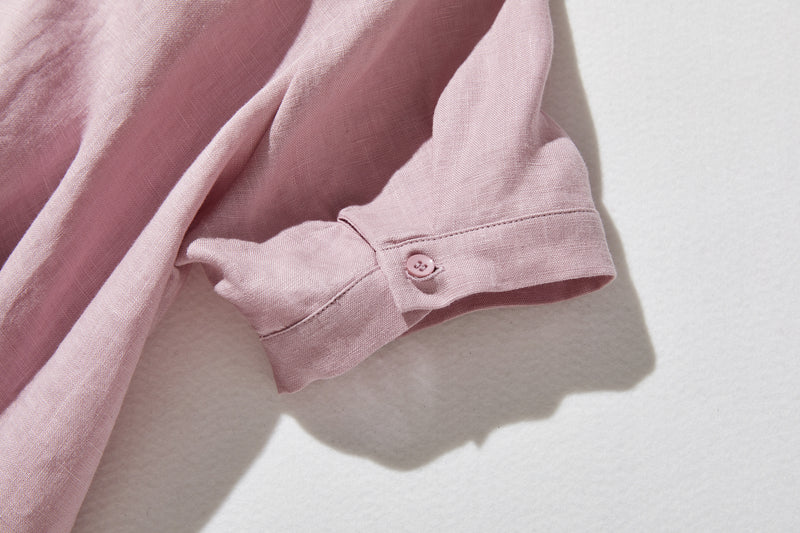 夏に嬉しい通気性◎ 上質リネンの半袖シャツ 羽織りコーデにも　リネン100％　　 250513