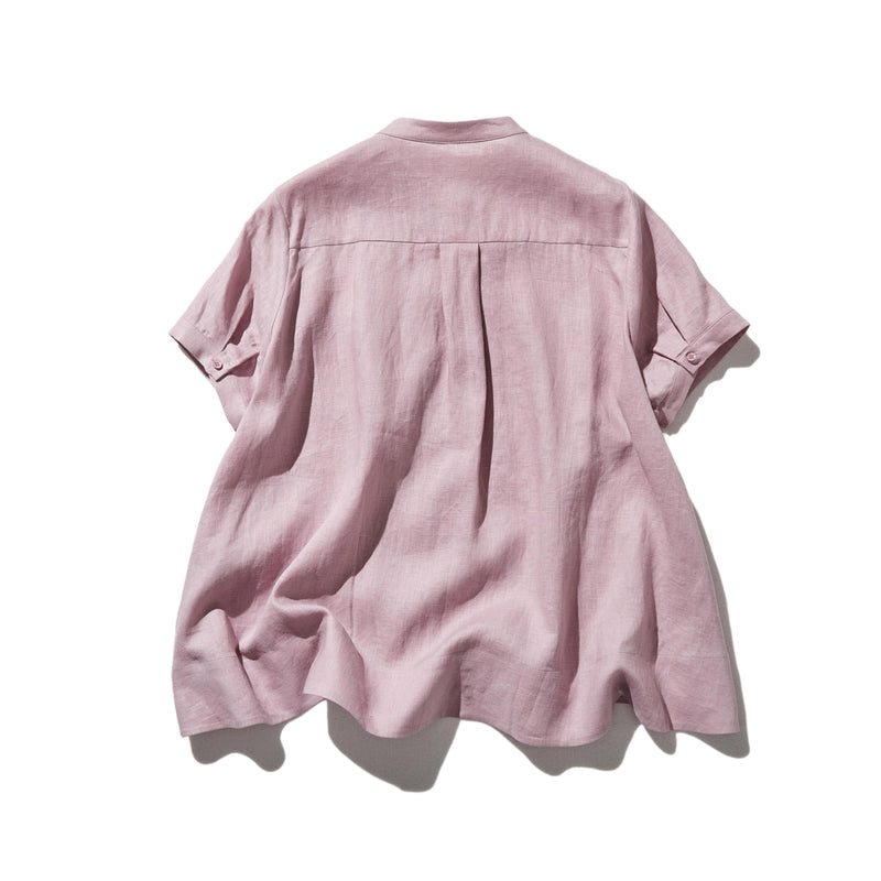 夏に嬉しい通気性◎ 上質リネンの半袖シャツ 羽織りコーデにも　リネン100％　　 250513