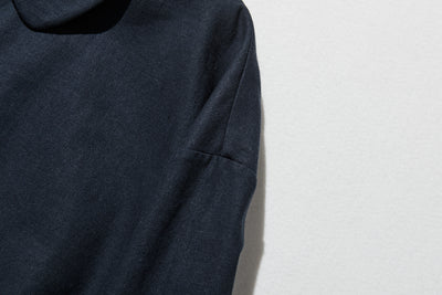 季節を超えて活躍する フレンチリネンの前開きシャツワンピース　　250409