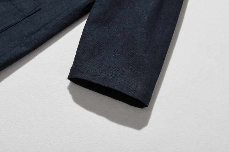 季節を超えて活躍する フレンチリネンの前開きシャツワンピース　　250409