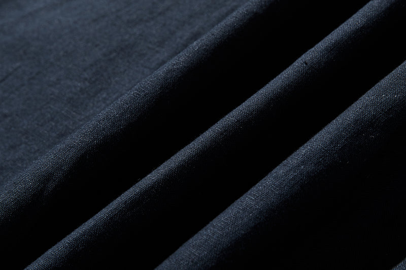 季節を超えて活躍する フレンチリネンの前開きシャツワンピース　　250409