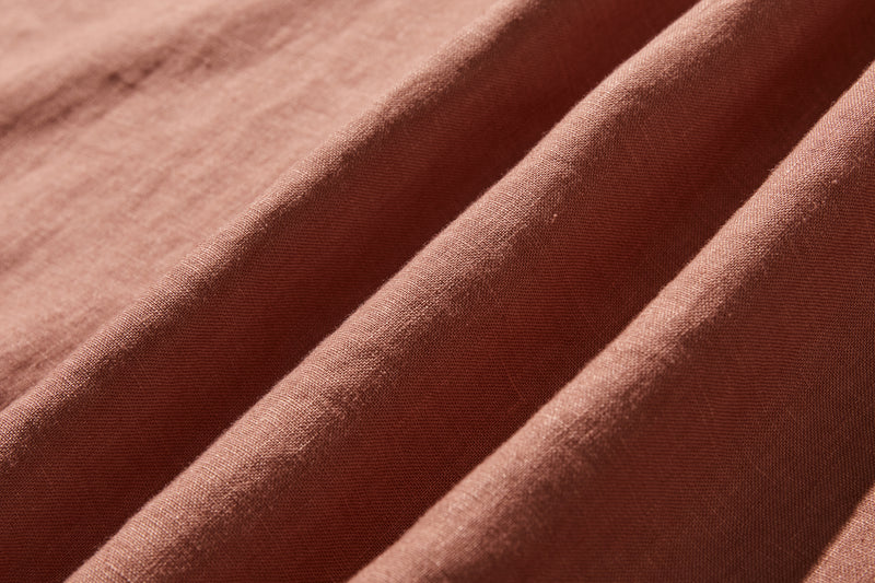 季節を超えて活躍する フレンチリネンの前開きシャツワンピース　　250409