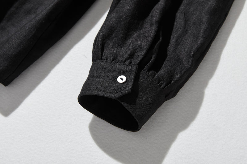 洗練された印象を叶える　大人のきれいめシャツブラウス 長袖ブラウス　リネン100％　250920