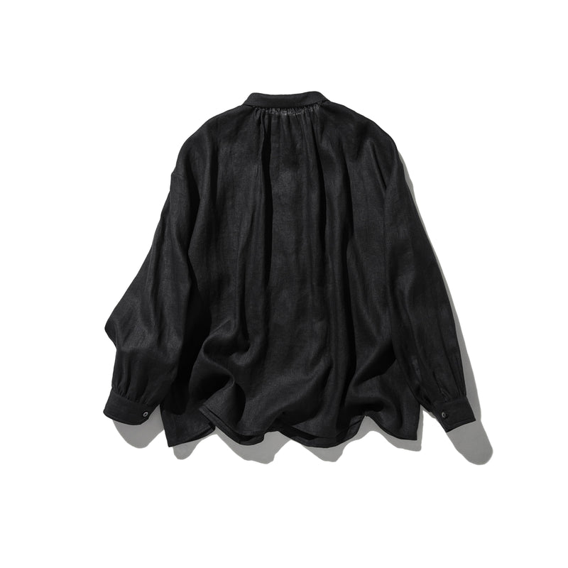 洗練された印象を叶える　大人のきれいめシャツブラウス 長袖ブラウス　リネン100％　250920