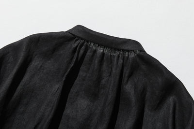 洗練された印象を叶える　大人のきれいめシャツブラウス 長袖ブラウス　リネン100％　250920