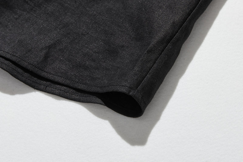 フリルデティールの立体裁断シャツ 　長袖　リネンシャツブラウス　　 250809