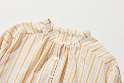 【春～秋まで着回し可】ゆとりシルエット ストライプ チュニックワンピース　250416-1