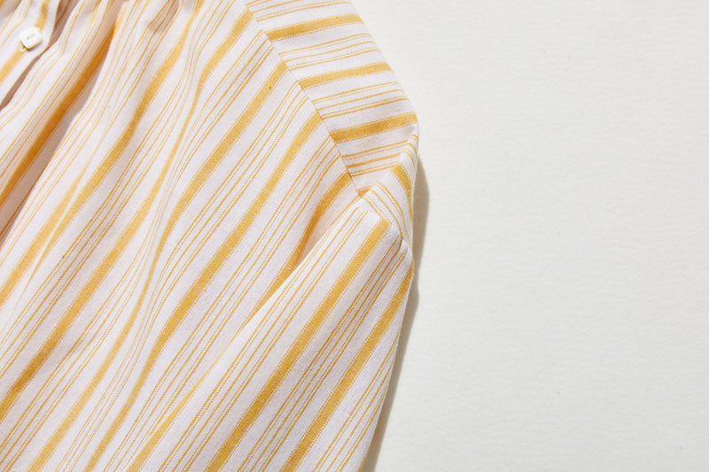 【春～秋まで着回し可】ゆとりシルエット ストライプ チュニックワンピース　250416-1