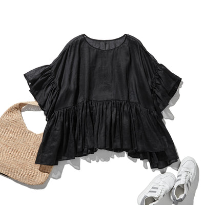 ふんわりエアリーポトップ プルオーバータイプ 麻100％　　250709