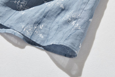 ナチュラルな大人可愛いを叶える 麻100% フラワーフレアスカート　ギャザースカート 　250706