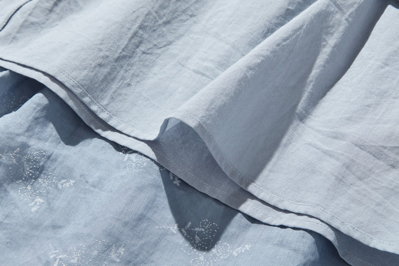 ナチュラルな大人可愛いを叶える 麻100% フラワーフレアスカート　ギャザースカート 　250706