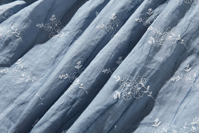 ナチュラルな大人可愛いを叶える 麻100% フラワーフレアスカート　ギャザースカート 　250706