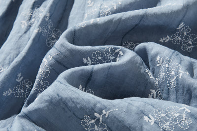 ナチュラルな大人可愛いを叶える 麻100% フラワーフレアスカート　ギャザースカート 　250706