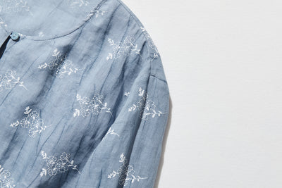 「きちんと感」と「リラックス感」の絶妙なバランス 7分袖ブラウス　麻100％　　250604