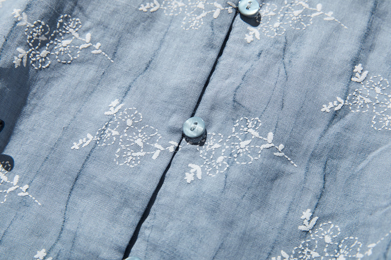 「きちんと感」と「リラックス感」の絶妙なバランス 7分袖ブラウス　麻100％　　250604