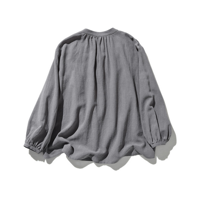 ナチュラルテイストの綿麻シャツブラウス 長袖ブラウス　250420