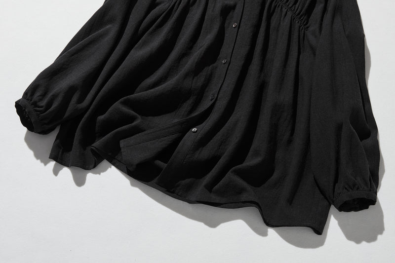 ナチュラルテイストの綿麻シャツブラウス 長袖ブラウス　250420