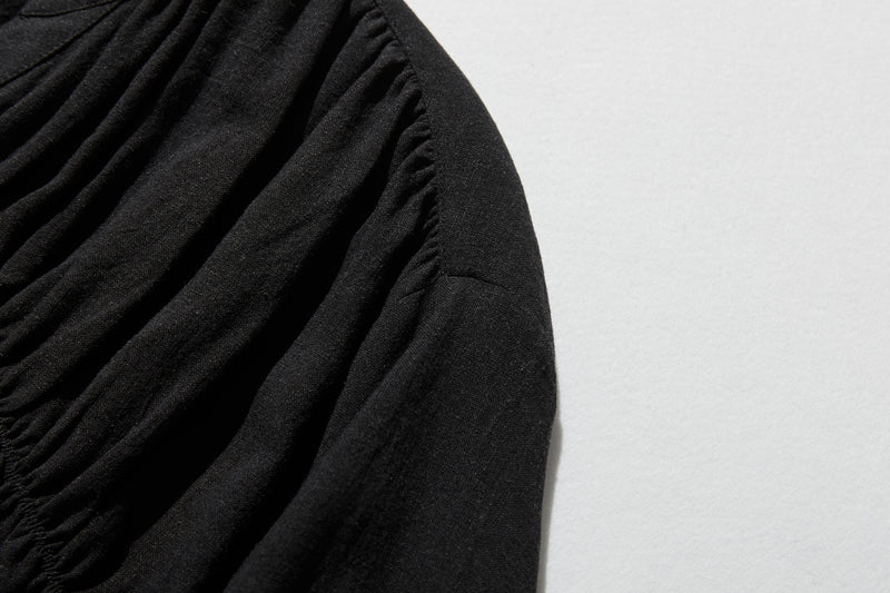 ナチュラルテイストの綿麻シャツブラウス 長袖ブラウス　250420