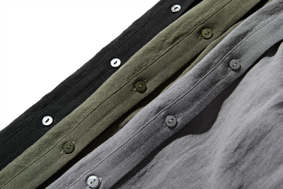 ナチュラルテイストの綿麻シャツブラウス 長袖ブラウス　250420