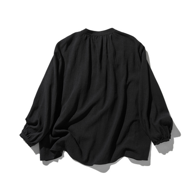 ナチュラルテイストの綿麻シャツブラウス 長袖ブラウス　250420