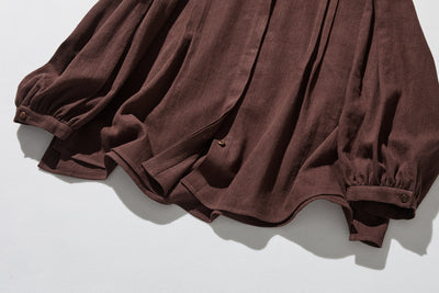 立体タックが美しい コットンリネン ルーズシルエットシャツ 　 250415