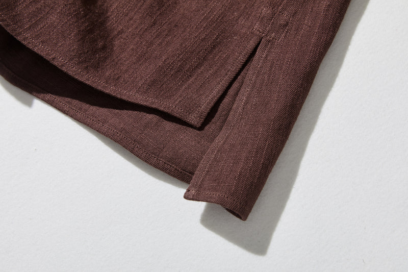 立体タックが美しい コットンリネン ルーズシルエットシャツ 　 250415