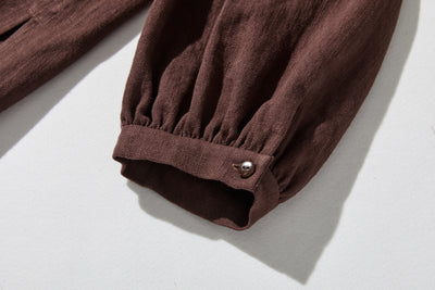 立体タックが美しい コットンリネン ルーズシルエットシャツ 　 250415